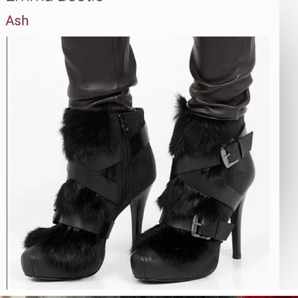 ASH EMMA LEATHER RABBIT BOOTIES